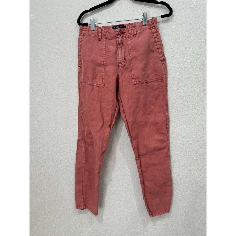 Sanctuary Standard Surplus Women 26 Pink Linen Utility Cargo Pants CP0874716